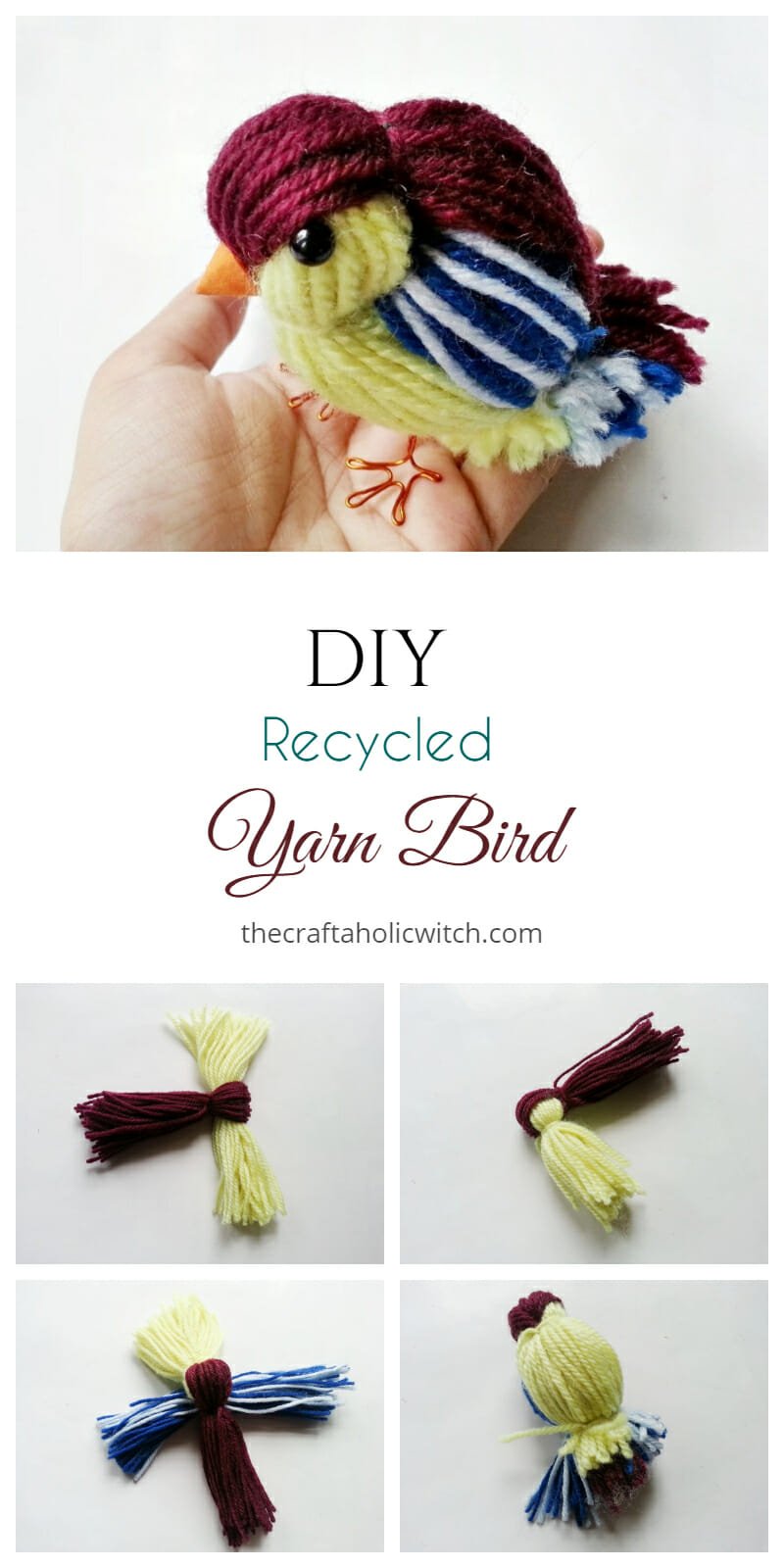 Super Cute Yarn Bird Craft 