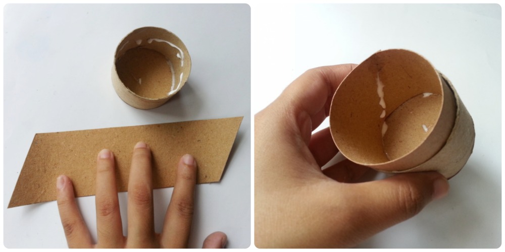 DIY Recycled Jewelry Box 4 How to make tissue paper roll box step 3