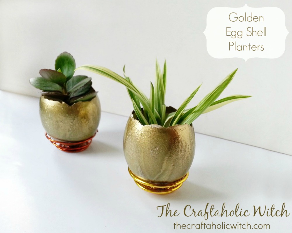 How to Make Golden Egg Shell Planters