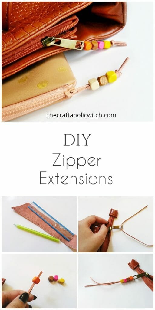 DIY Leather Zipper Extensions - The Craftaholic Witch