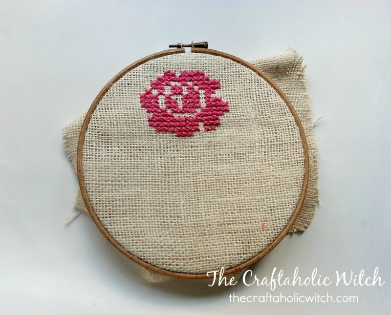 20161127 161451 - Cross Stitched Rose Wall Art