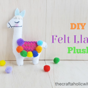 Felt Llama Plush Stitched Animal Pattern