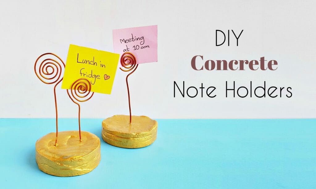 DIY Picture/Note Holder with Wire and Concrete