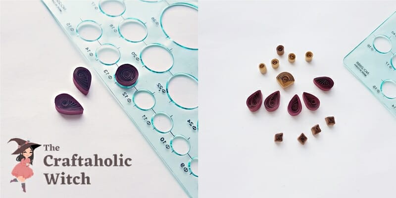 making teardrop shaped part of paper earring