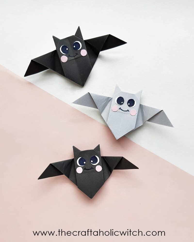 How to Make Origami Bat (Easy Folding Instruction + Video) 2 how to make origami bats with craft paper