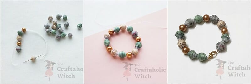how to make paper bead bracelets 