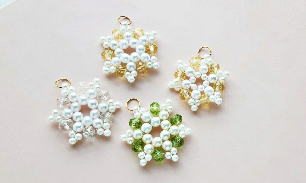How to Make Beaded Snowflake Ornaments for Christmas + Video