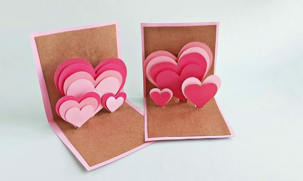 how to make a heart pop up card