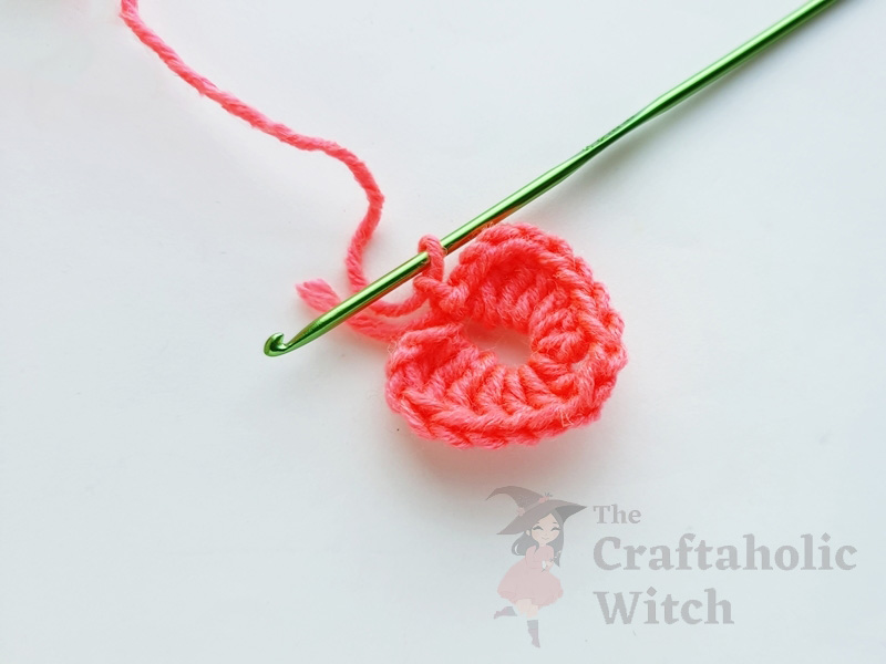 step 8: work a slip stitch step 8: work a slip stitch