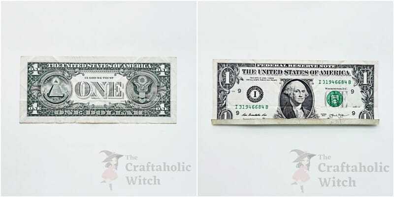 folding dollar bill ring- step 1