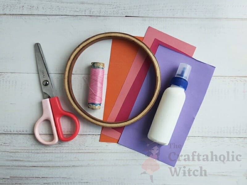 Supplies needed to make hanging mobiles 