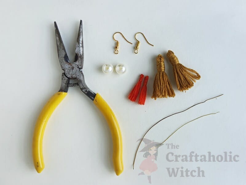 Supplies needed to make tassel earrings 