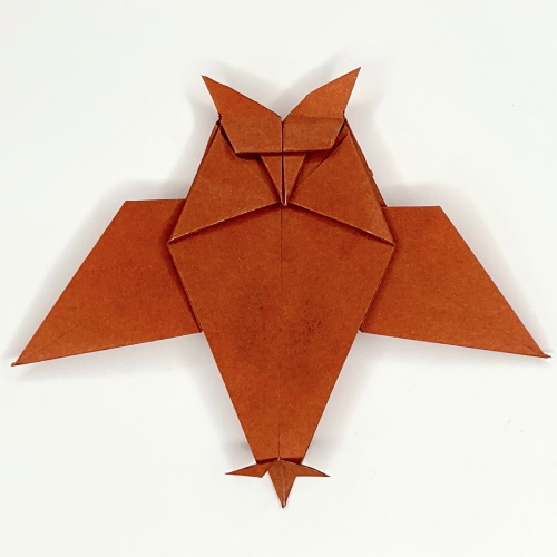 15 Halloween Origami Projects with Step-by-Step Tutorials 5 Origami owl: paper owl with ear tufts and talons folded from a single sheet
