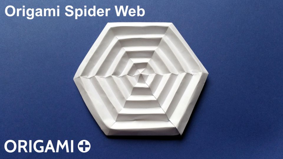 15 Halloween Origami Projects with Step-by-Step Tutorials 11 Origami spider web: hexagonal paper web with 3D shadow effect