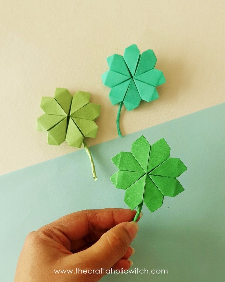 Easy Origami Shamrock (Four Leaf Clover) for Beginners