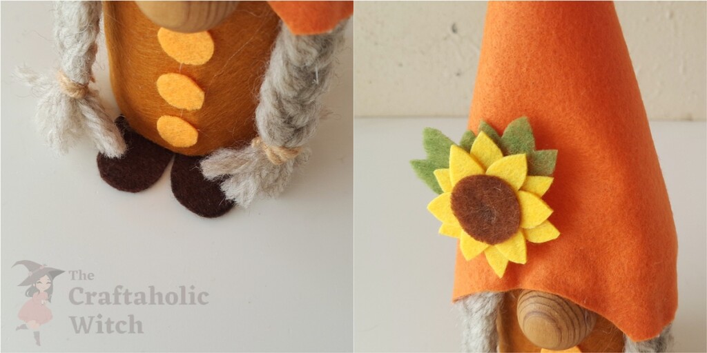 Fall Gnome Doll Steps 11 - How to Make Felt Fall Gnomes (with Free Pattern & Video)