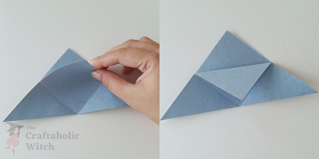 origami bat steps 4 - 4 Easy Halloween Bookmarks for Kids (Free Template + Video)