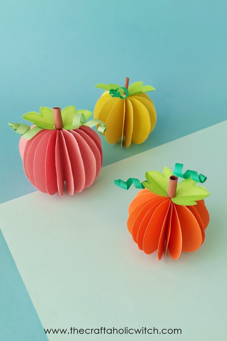 Easy 3D Paper Pumpkin to Make with Kids (with Video) | Craftaholic Witch