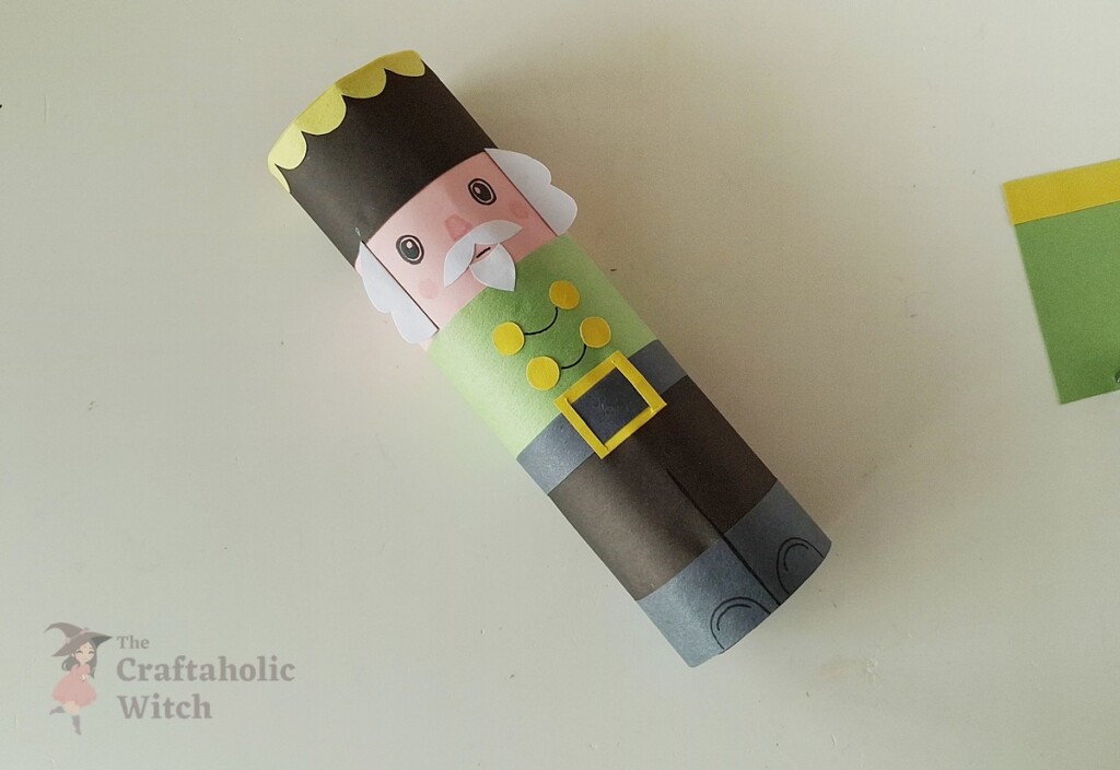 How to Make a Paper Nutcracker Doll (Free Template + Video Tutorial) 13 Step 12: Roll the Rectangle into a Cylinder