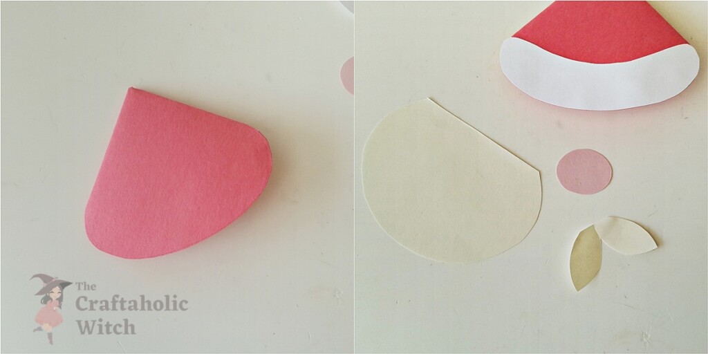 Xmas Santa BM Steps 2 - 4 Easy Origami Christmas Bookmarks for Kids (Free Template + Video)