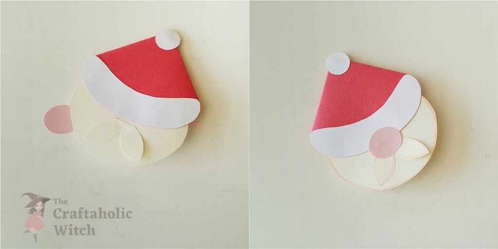 Xmas Santa BM Steps 3 - 4 Easy Origami Christmas Bookmarks for Kids (Free Template + Video)