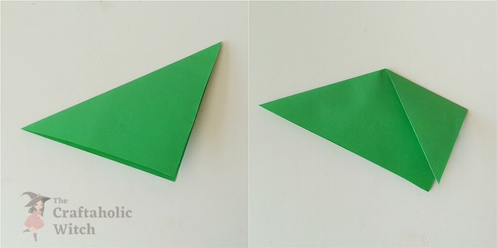 Xmas Tree BM Steps 2 - 4 Easy Origami Christmas Bookmarks for Kids (Free Template + Video)