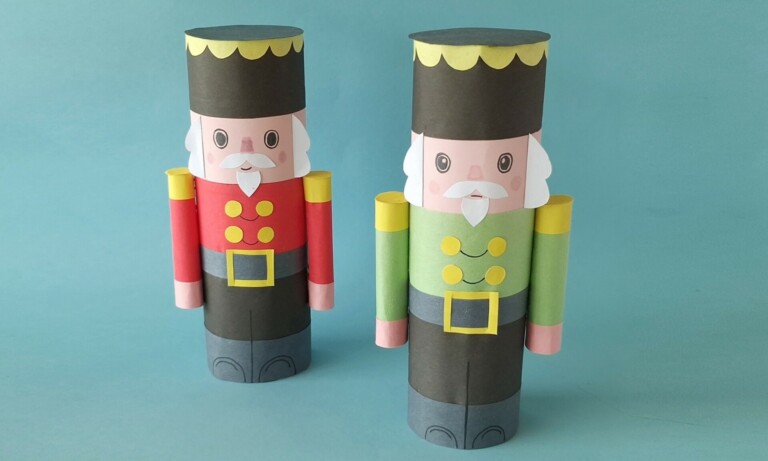 How to Make a Paper Nutcracker Doll (Free Template + Video Tutorial)