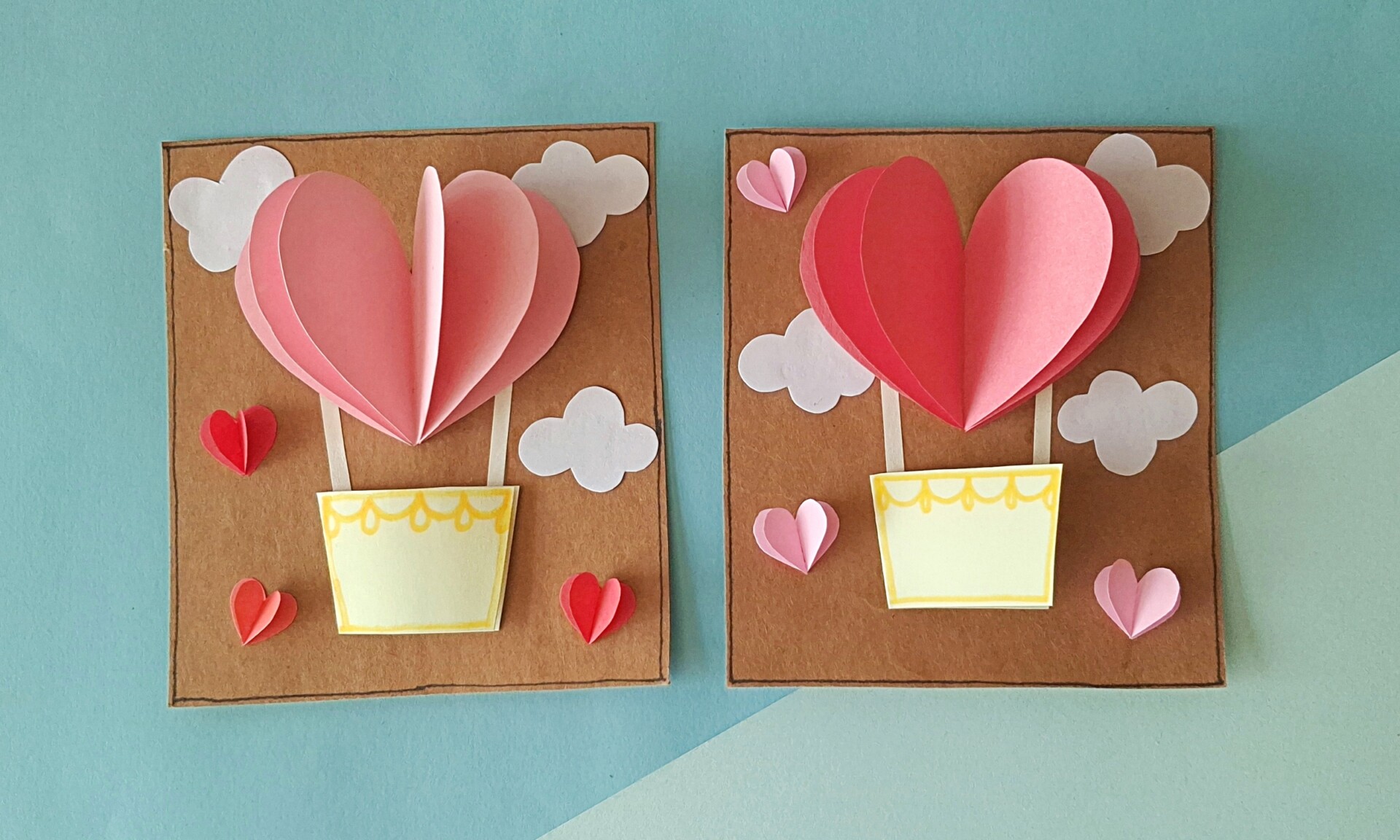 Image of Heart Air Balloon Card Template PDF