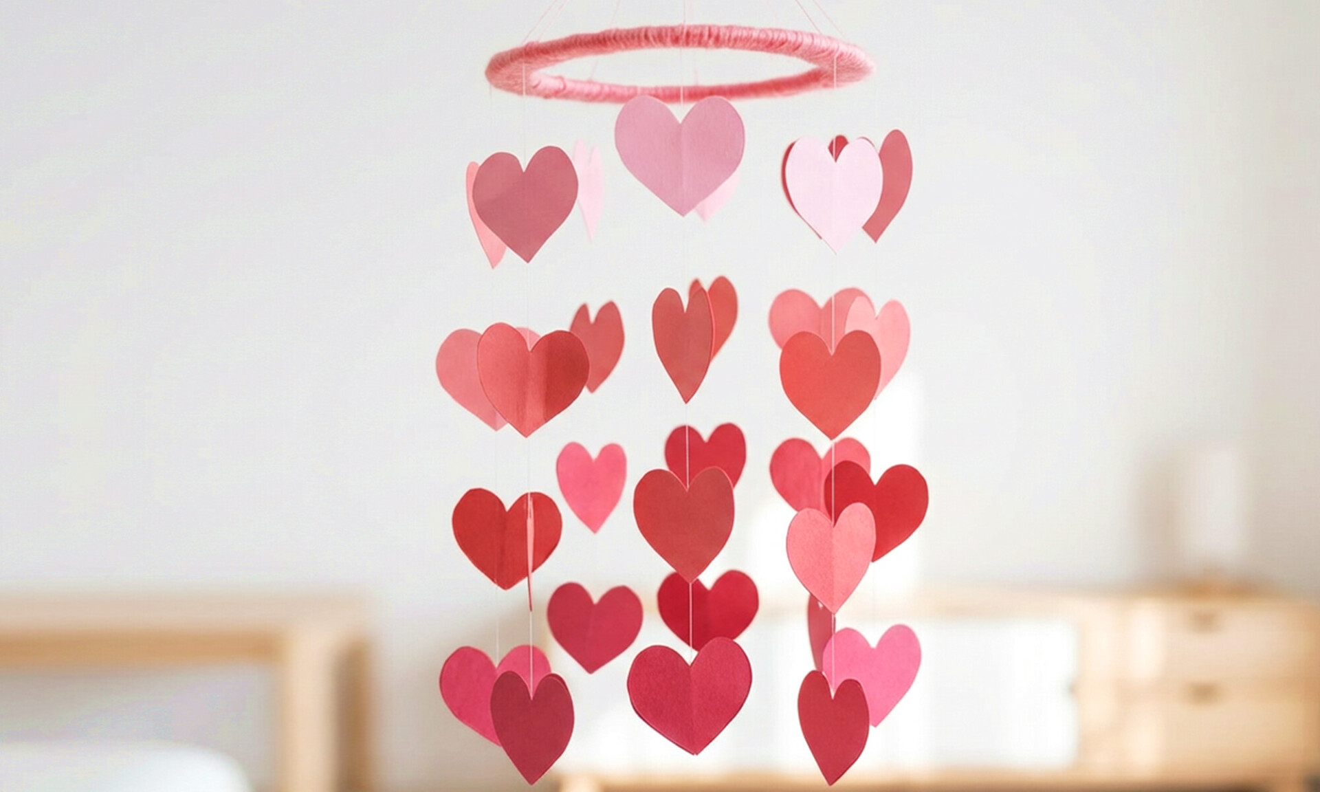 Image of Valentine Heart Mobile Template PDF