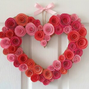 paper flower heart wreath