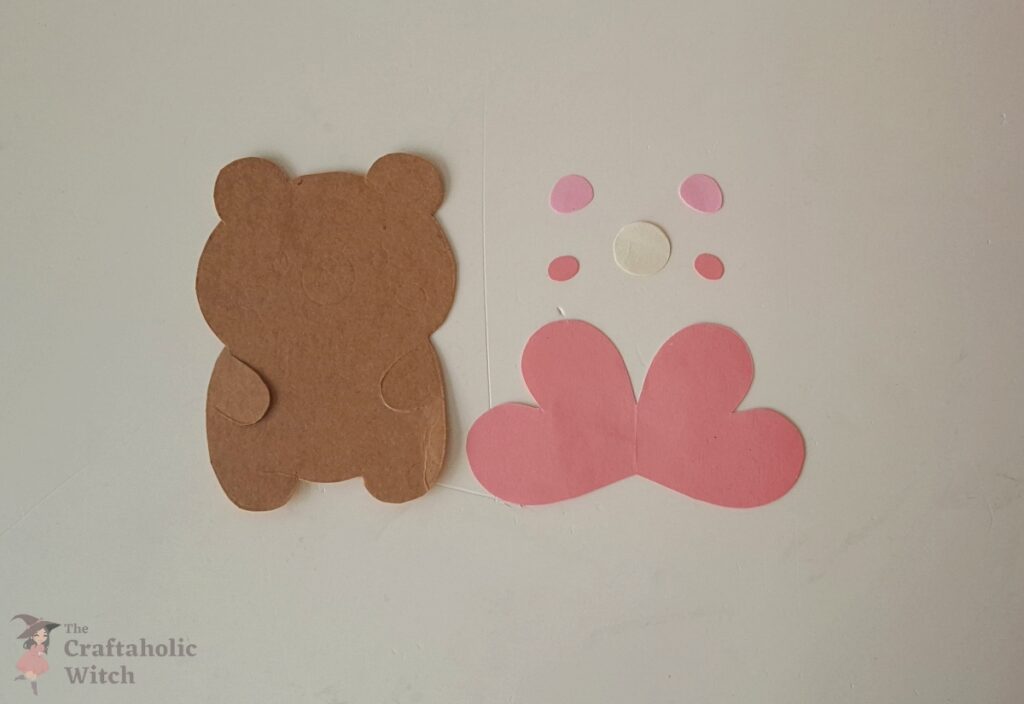 Valentine Bear Steps 1 - How to Make a Cute Bear Valentine Card (Template + Video Tutorial)