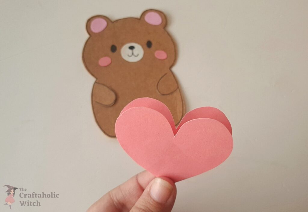 Valentine Bear Steps 5 1 - How to Make a Cute Bear Valentine Card (Template + Video Tutorial)