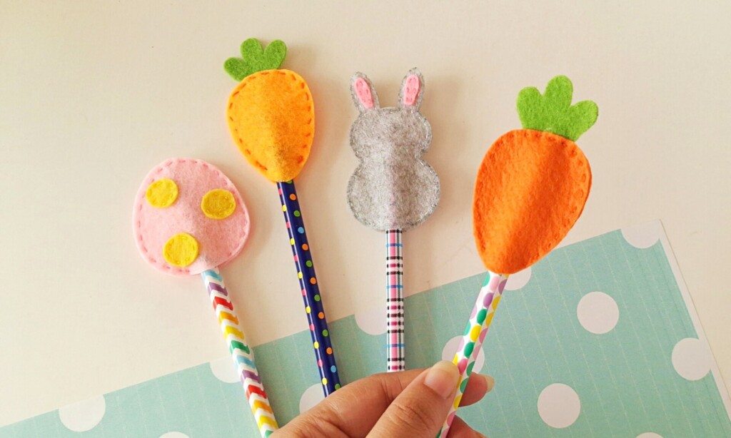 Easy Felt Easter Pencil Toppers (Free Template + Video)