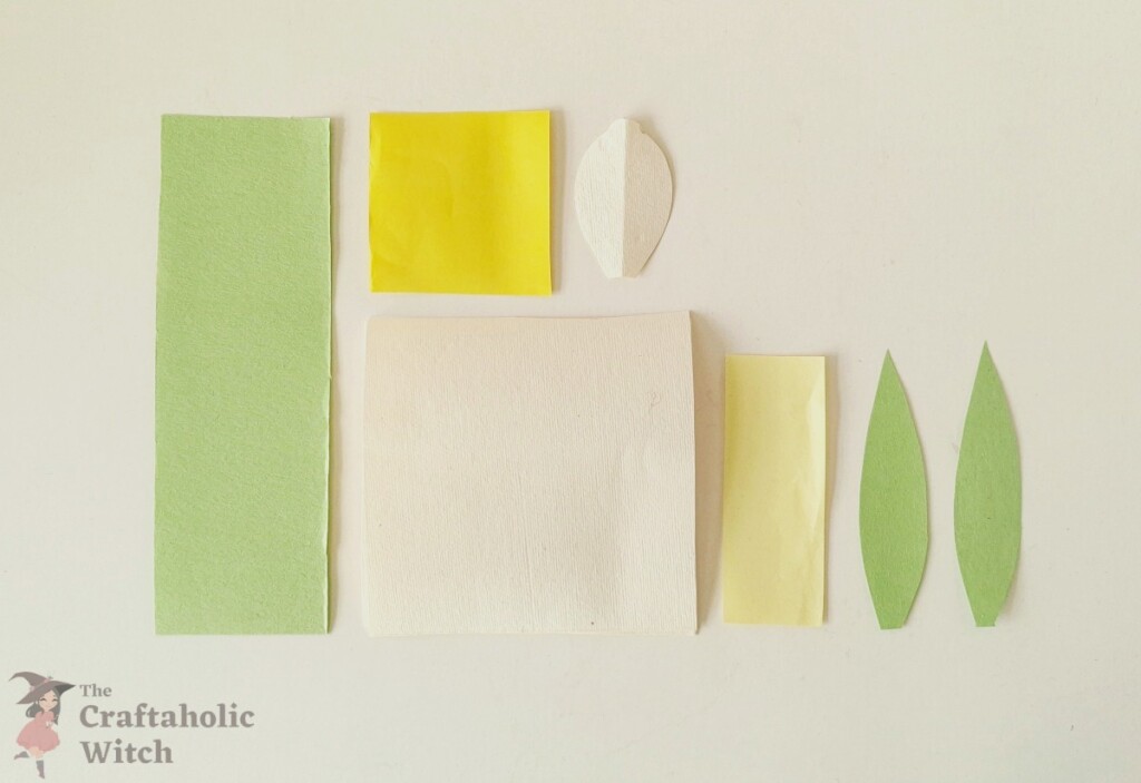 How to Make Paper Daffodils (Free Template + Video Tutorial) 3 Step 1: Trace and Cut All Template Pieces