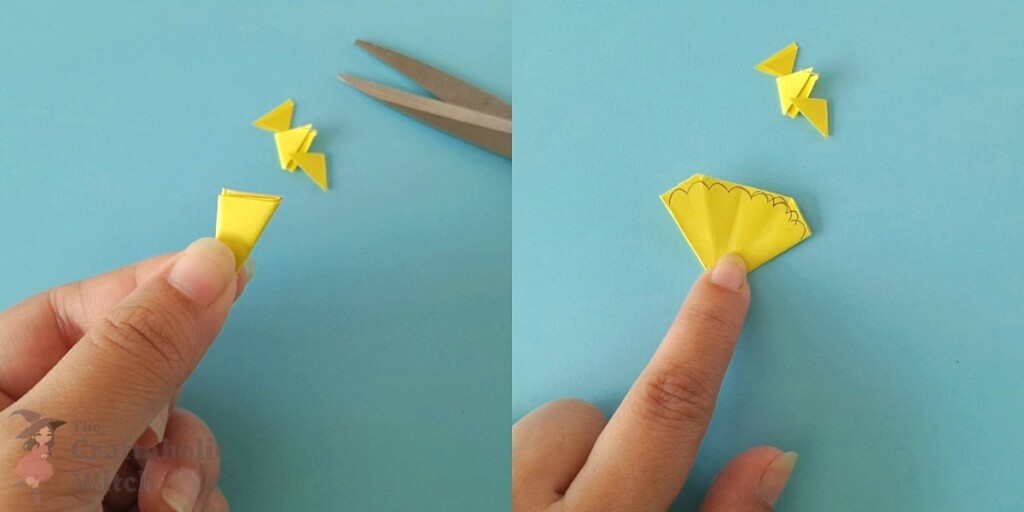 How to Make Paper Daffodils (Free Template + Video Tutorial) 12 Paper Daffodil Step 10 - How to Make Paper Daffodils (Free Template + Video Tutorial)
