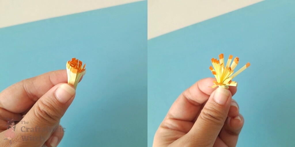 How to Make Paper Daffodils (Free Template + Video Tutorial) 9 Paper Daffodil Step 7 - How to Make Paper Daffodils (Free Template + Video Tutorial)