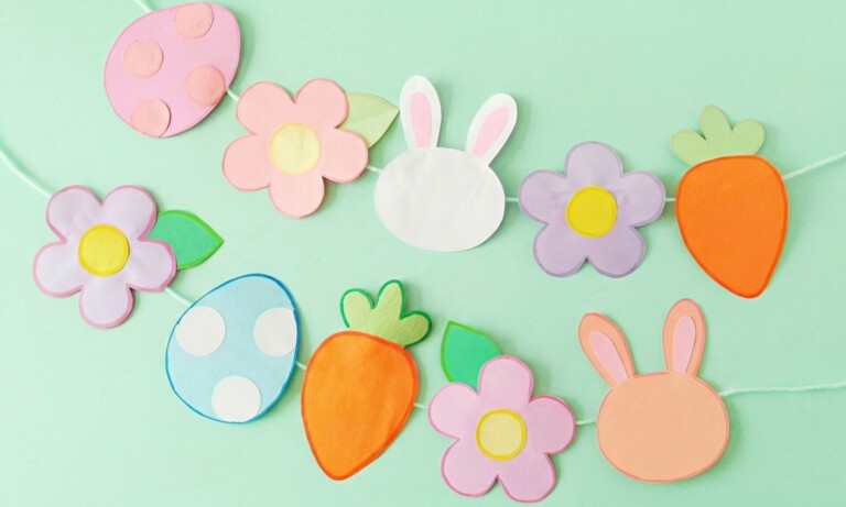 How to Make an Easter Paper Garland (Free Printable Template) 7 How to Make an Easter Paper Garland (Free Printable Template)