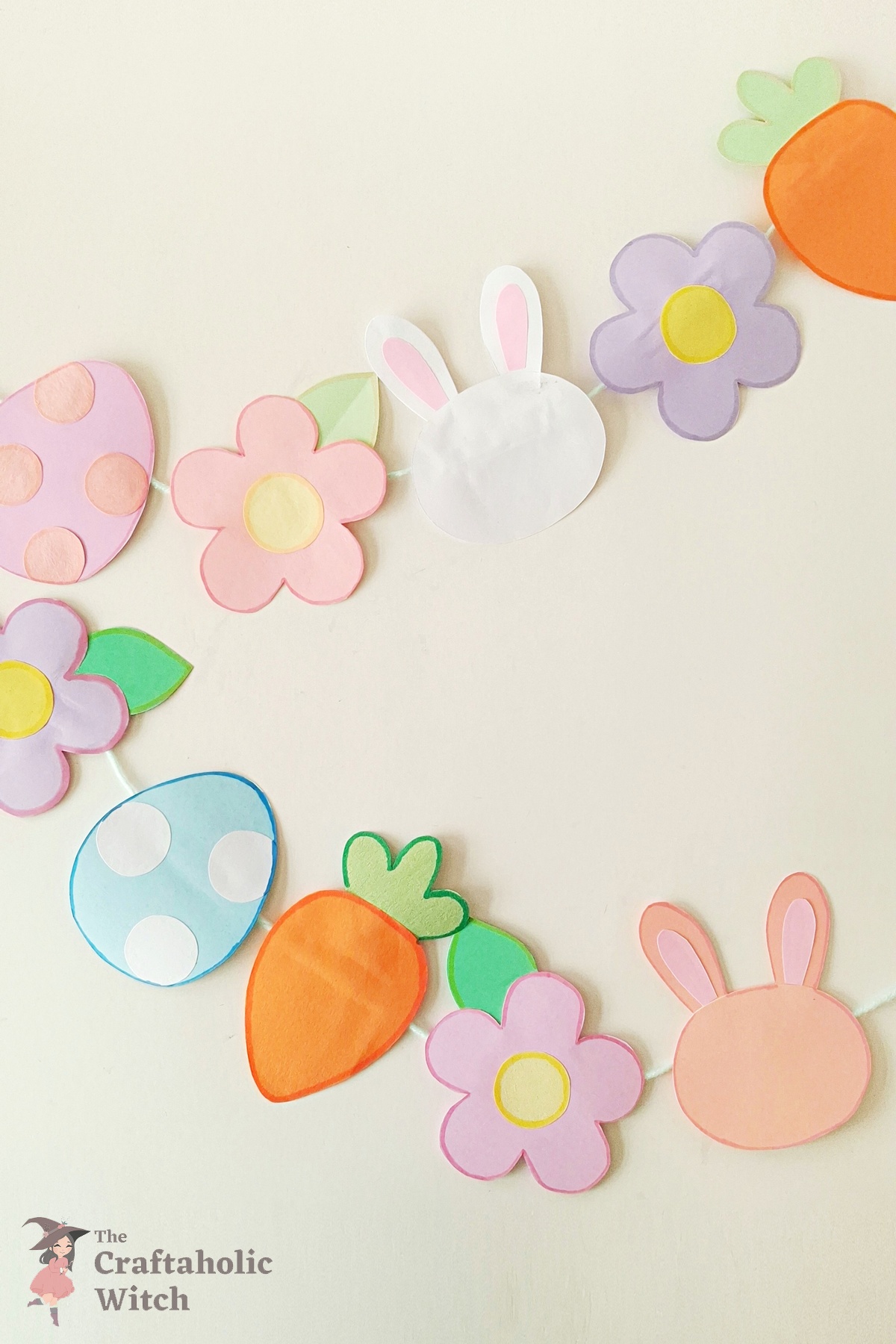 Papercraft Easter Garland Long Image 1 - How to Make an Easter Paper Garland (Free Printable Template)