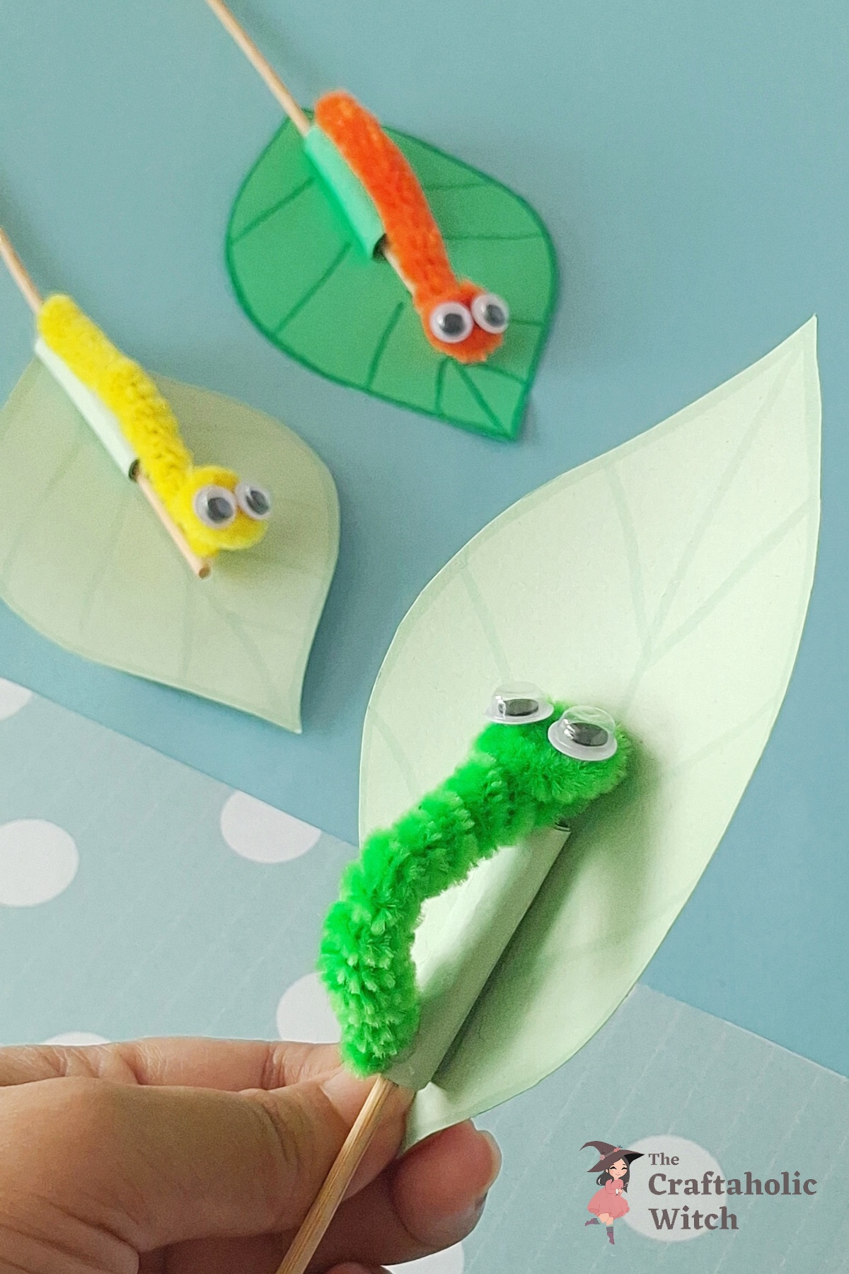 Pipecleaner Caterpillar Long Image 2 - Easy Moving Caterpillar Craft for Kids (Free template + Video Tutorial)