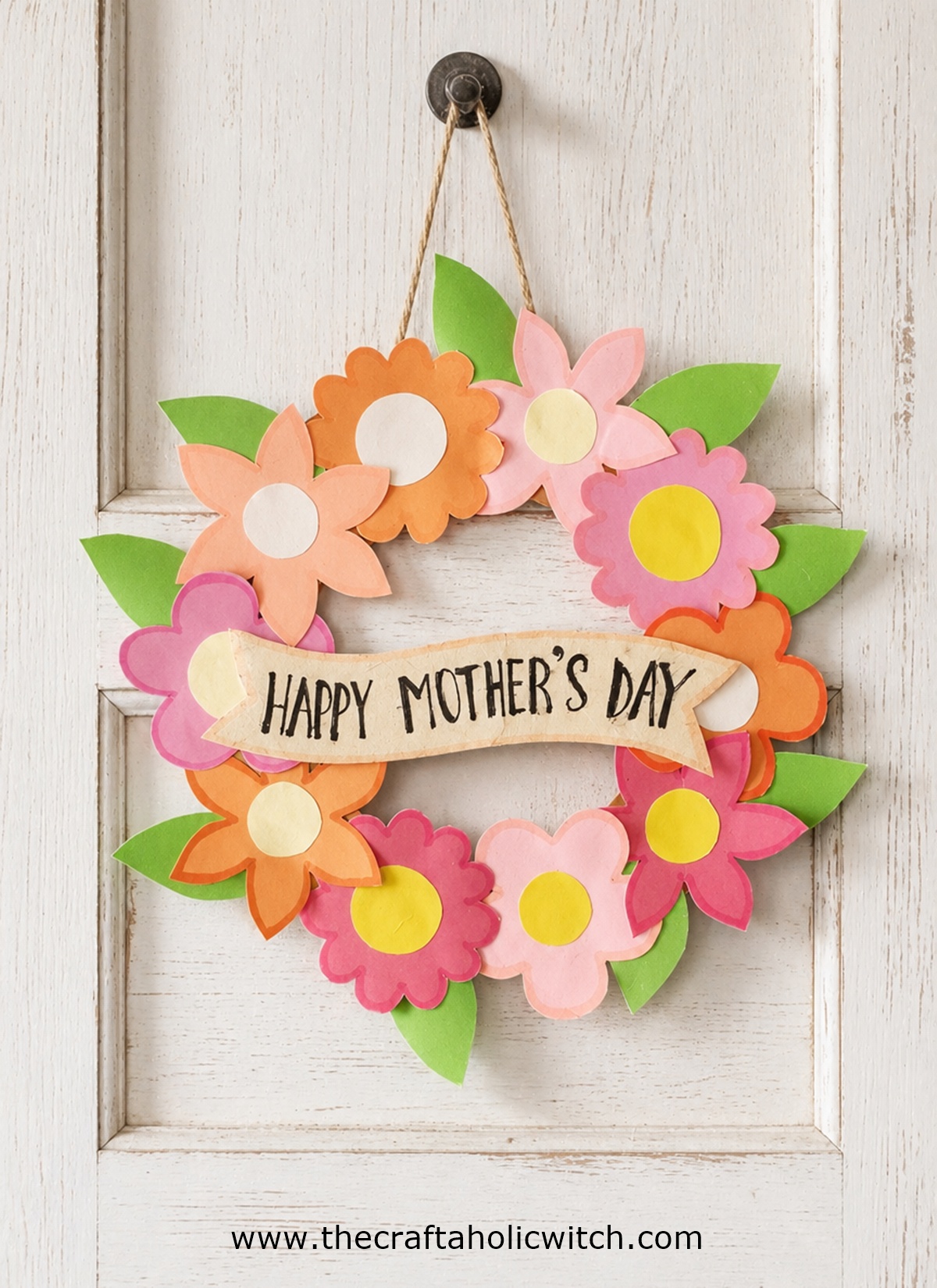 Mothers Day Flower Wreath Long Image 2 - How to Make a Paper Flower Wreath for Mother’s Day