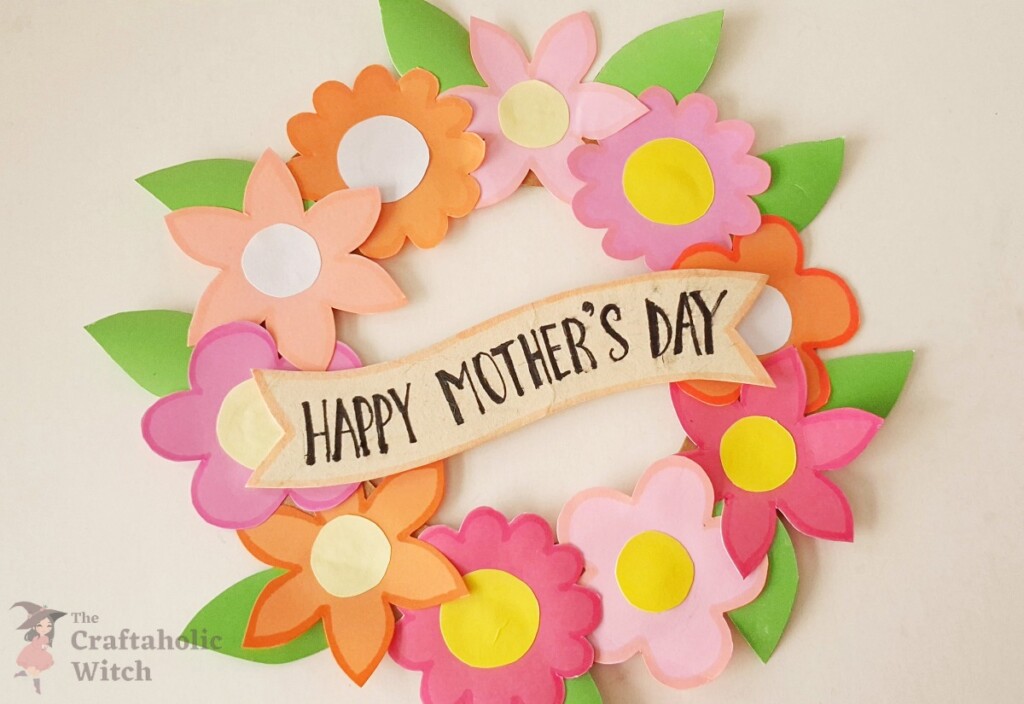 Mothers Day Paper Flower Wreath Steps 10 - How to Make a Paper Flower Wreath for Mother’s Day