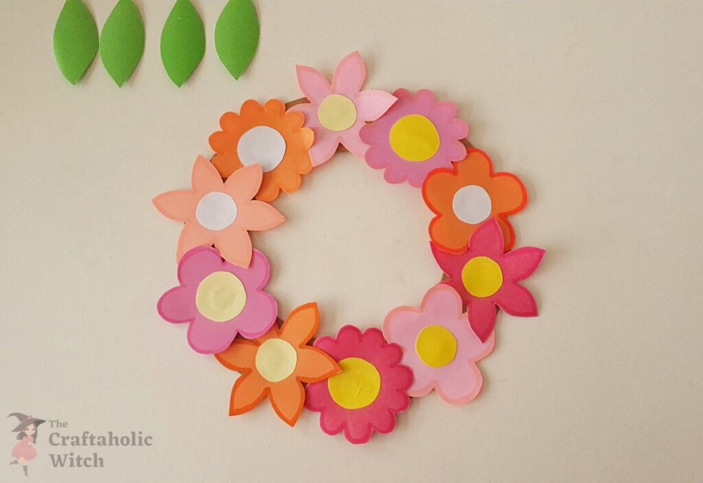 Mothers Day Paper Flower Wreath Steps 6 - How to Make a Paper Flower Wreath for Mother’s Day