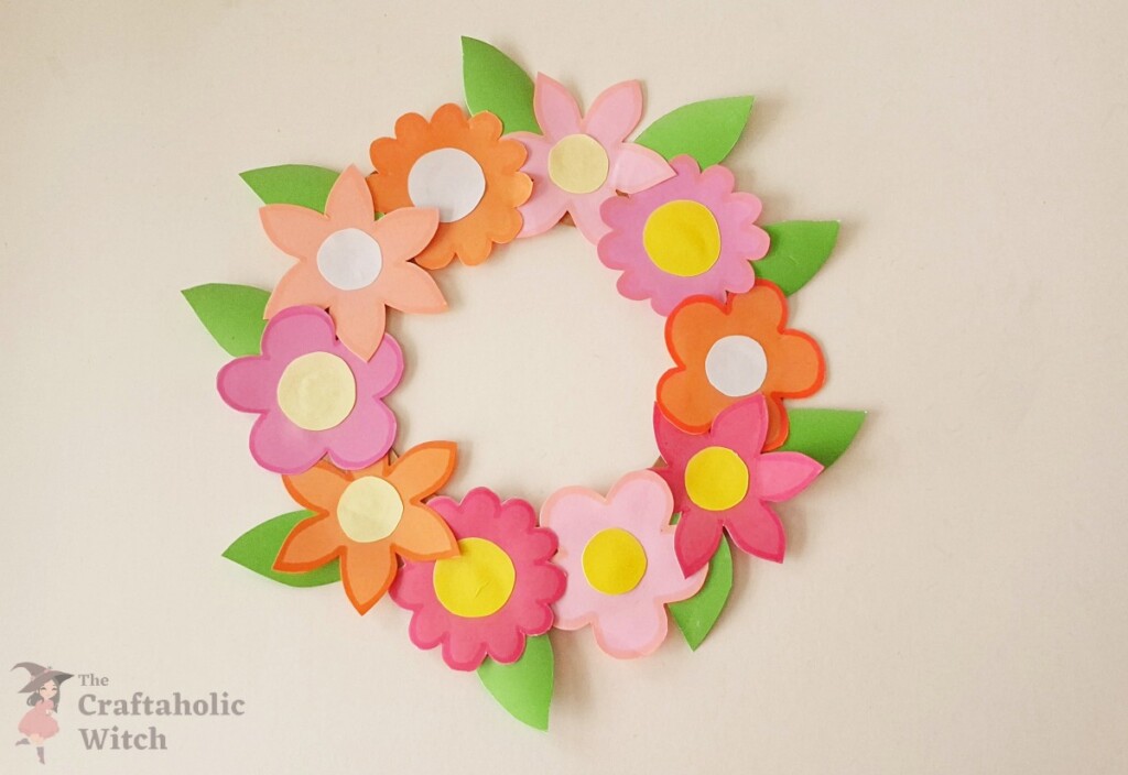 Mothers Day Paper Flower Wreath Steps 8 - How to Make a Paper Flower Wreath for Mother’s Day