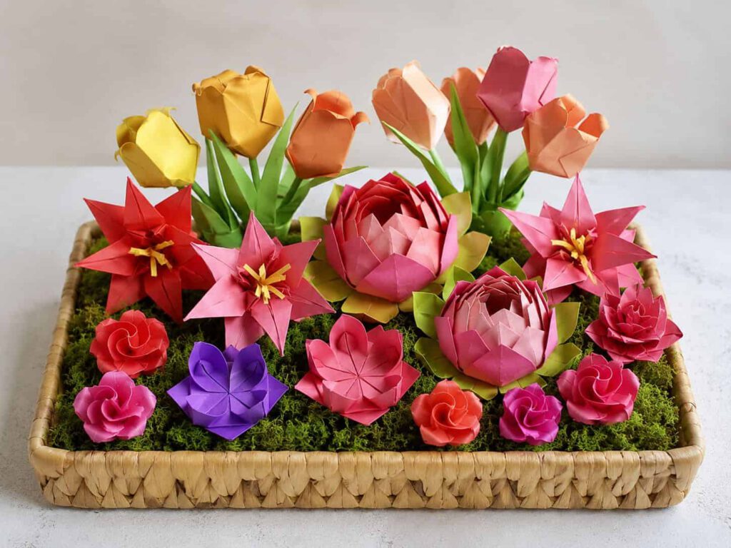 Origami flower gardent