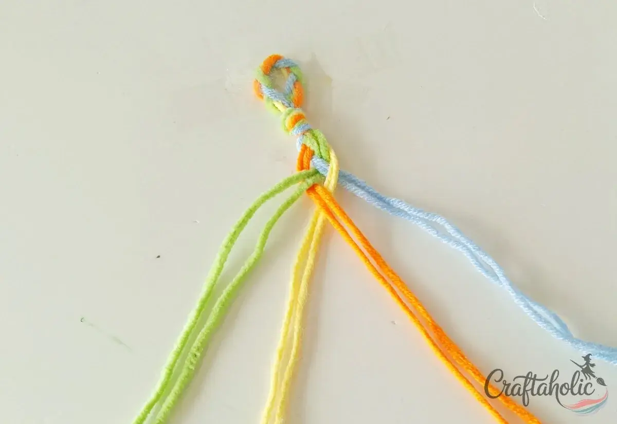 Crossing the middle group in the braided friendship bracelet