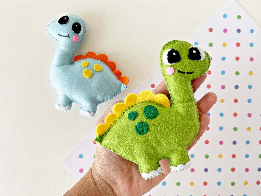 Cute Felt Dinosaur Plush Pattern (Instant Download PDF) preview