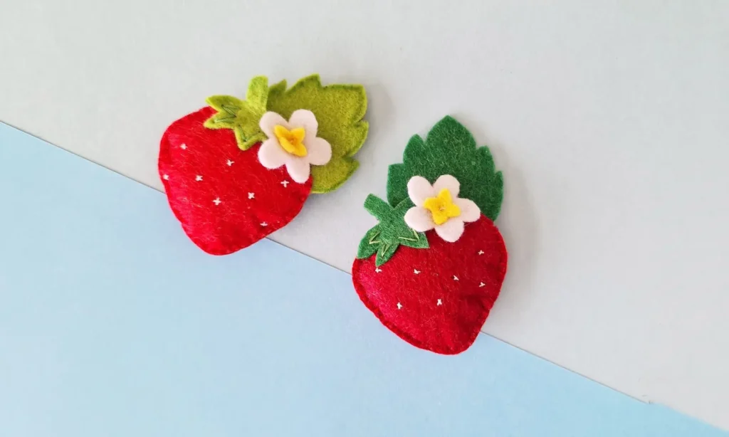 How to Make a Felt Strawberry Keychain (Free Template)