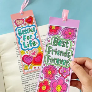 Friendship day bookmark coloring and crafting - Pinterest pin image