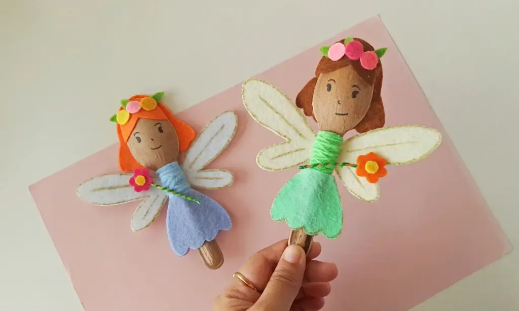 Easy to Make Recycled Spoon Fairy for Kids (with Free Template)