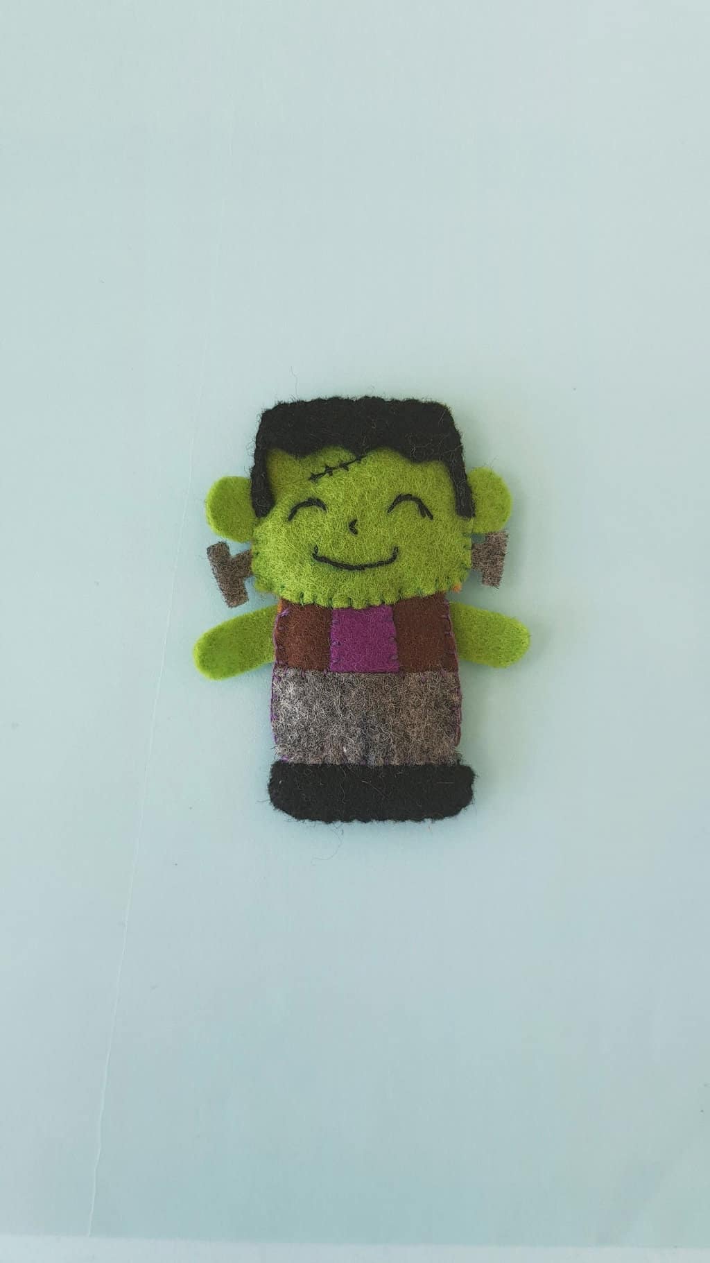 Felt Frankenstein plush: hand sewn felt monster softie for Halloween